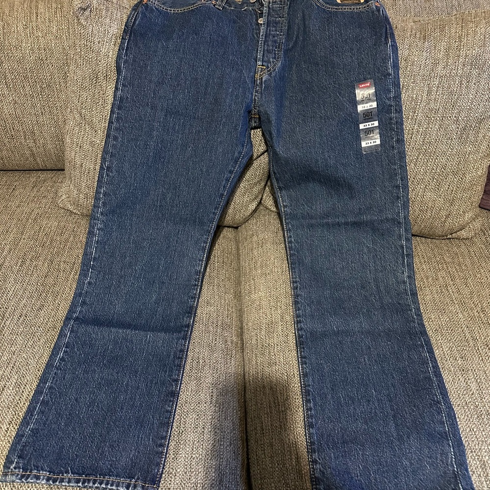 Levi's 501 Dark Wash Original Straight Leg Jeans